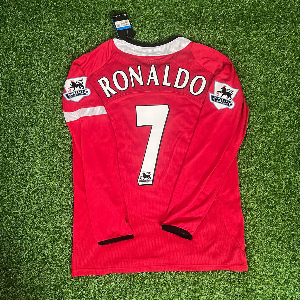 Cristiano Ronaldo Manchester United 2005 EPL Patch Retro Kit Jersey – Back View