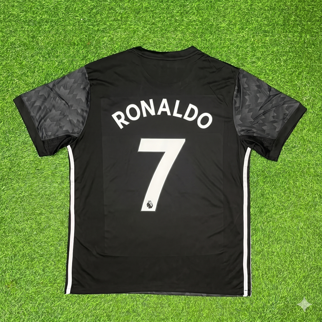 Cristiano Ronaldo Manchester United Black Retro Football Jersey – Back View