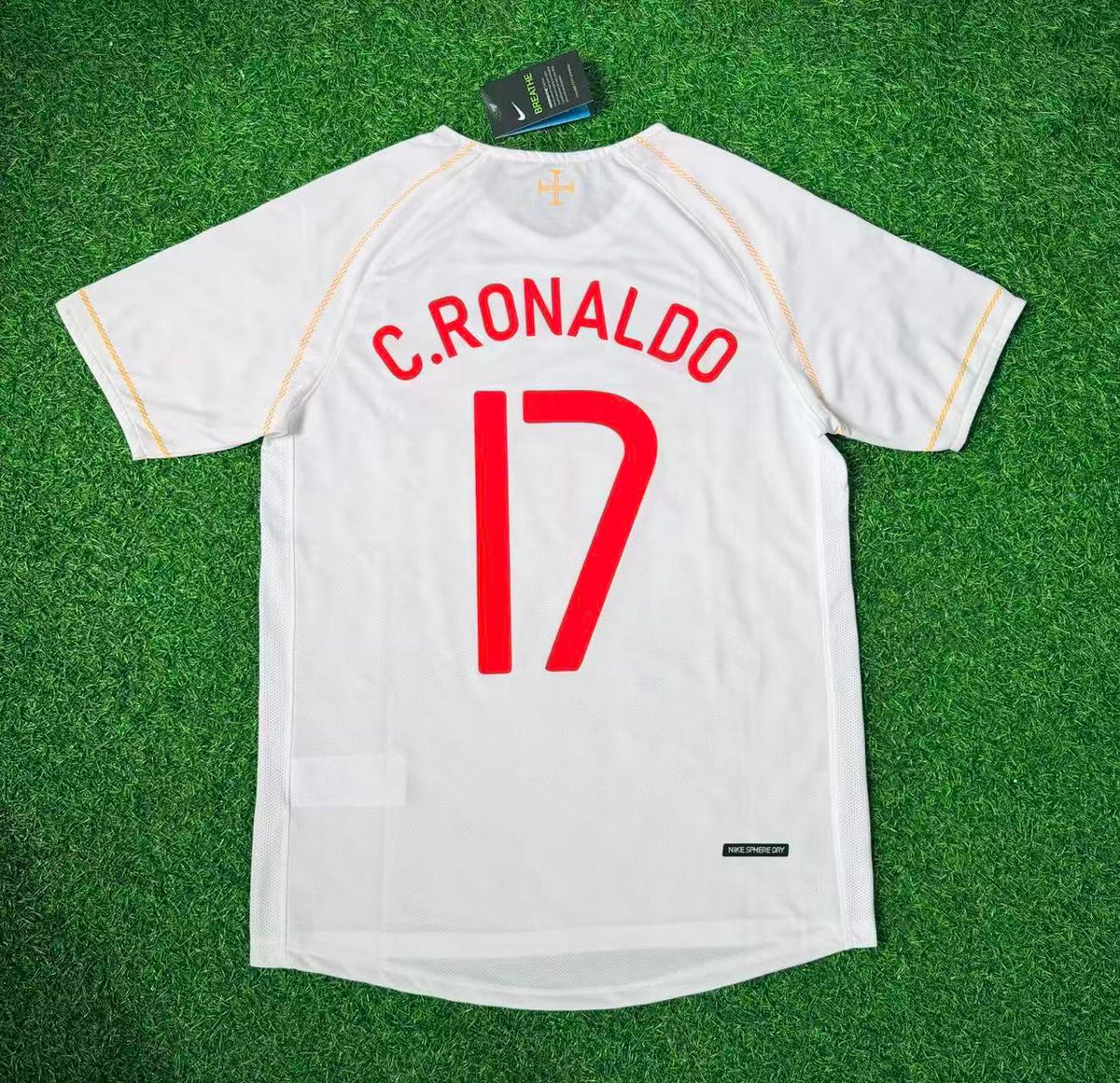Portugal 2002/2004 Retro White Debut Football Jersey – Cristiano Ronaldo – Back View