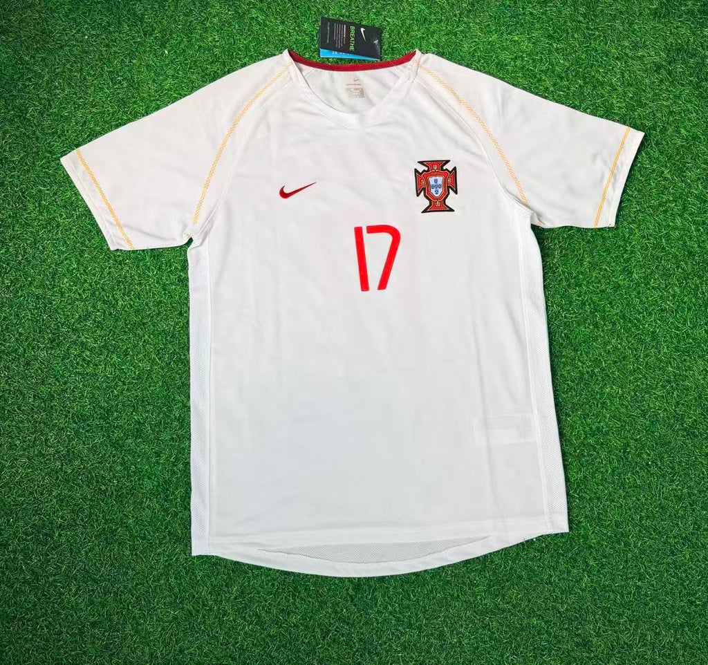 Portugal 2002/2004 Retro White Debut Football Jersey – Cristiano Ronaldo – Front View