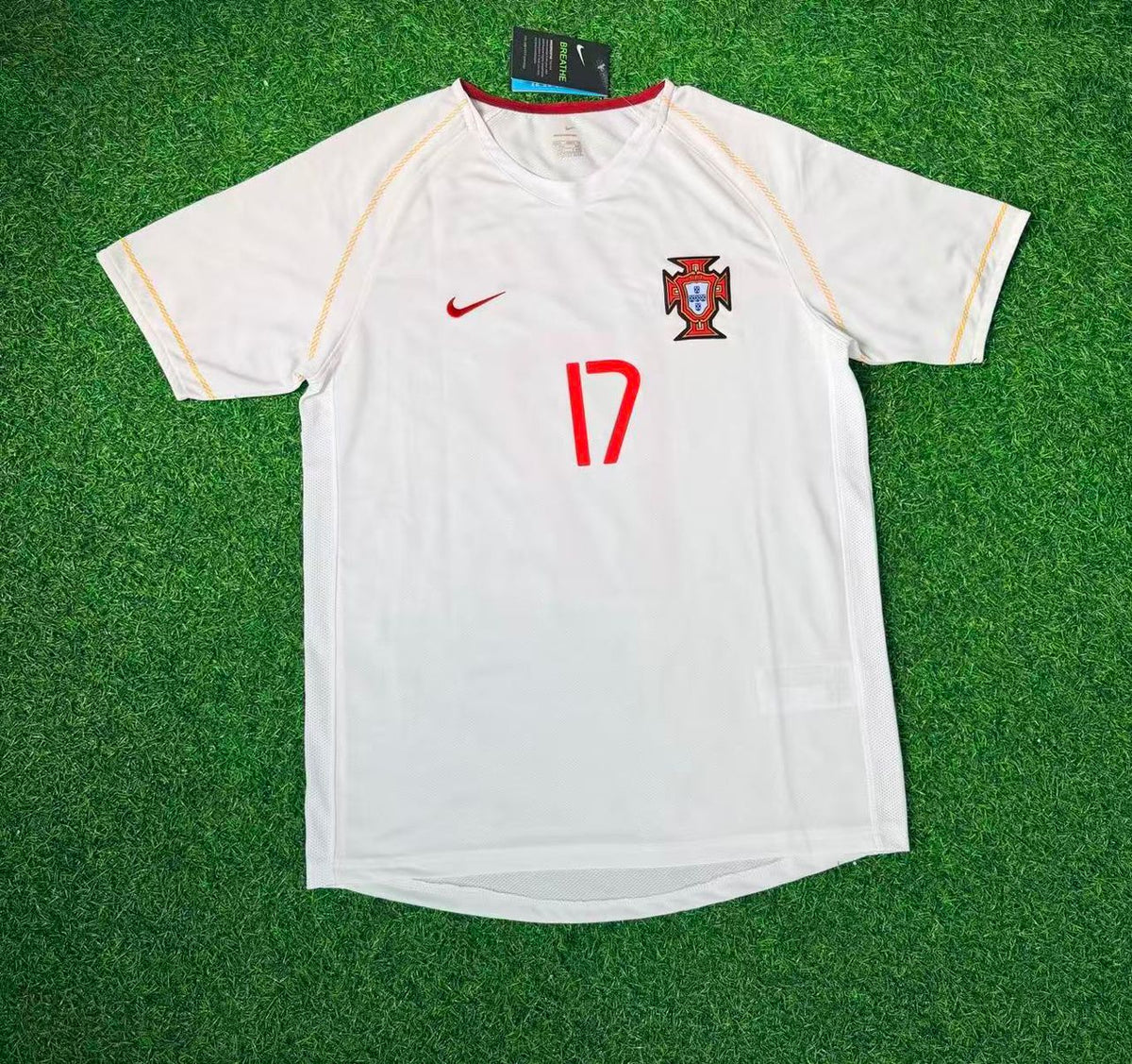 Portugal 2002/2004 Retro White Debut Football Jersey – Cristiano Ronaldo – Front View