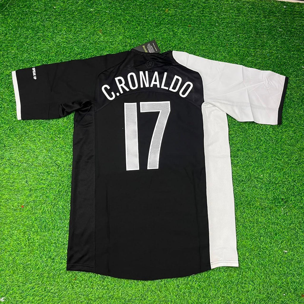 2005 Cristiano Ronaldo Portugal Special White and Black Retro Football Jersey Collection – Back View