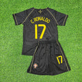 Cristiano Ronaldo Portugal 2006 World Cup Black Retro Kids Football Jersey – Back View