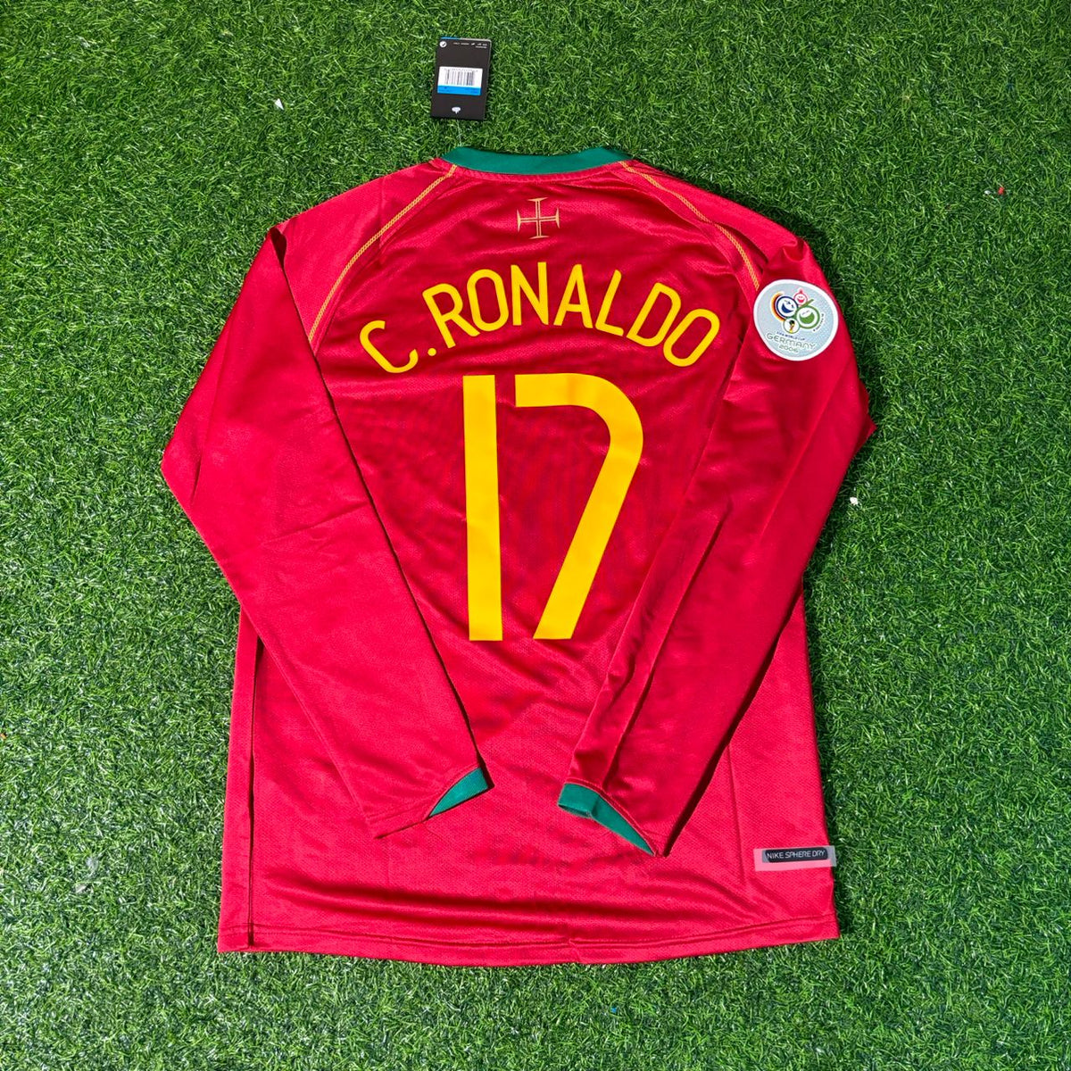 2006 Portugal World Cup Cristiano Ronaldo Long Sleeve Retro Football Jersey – Back View