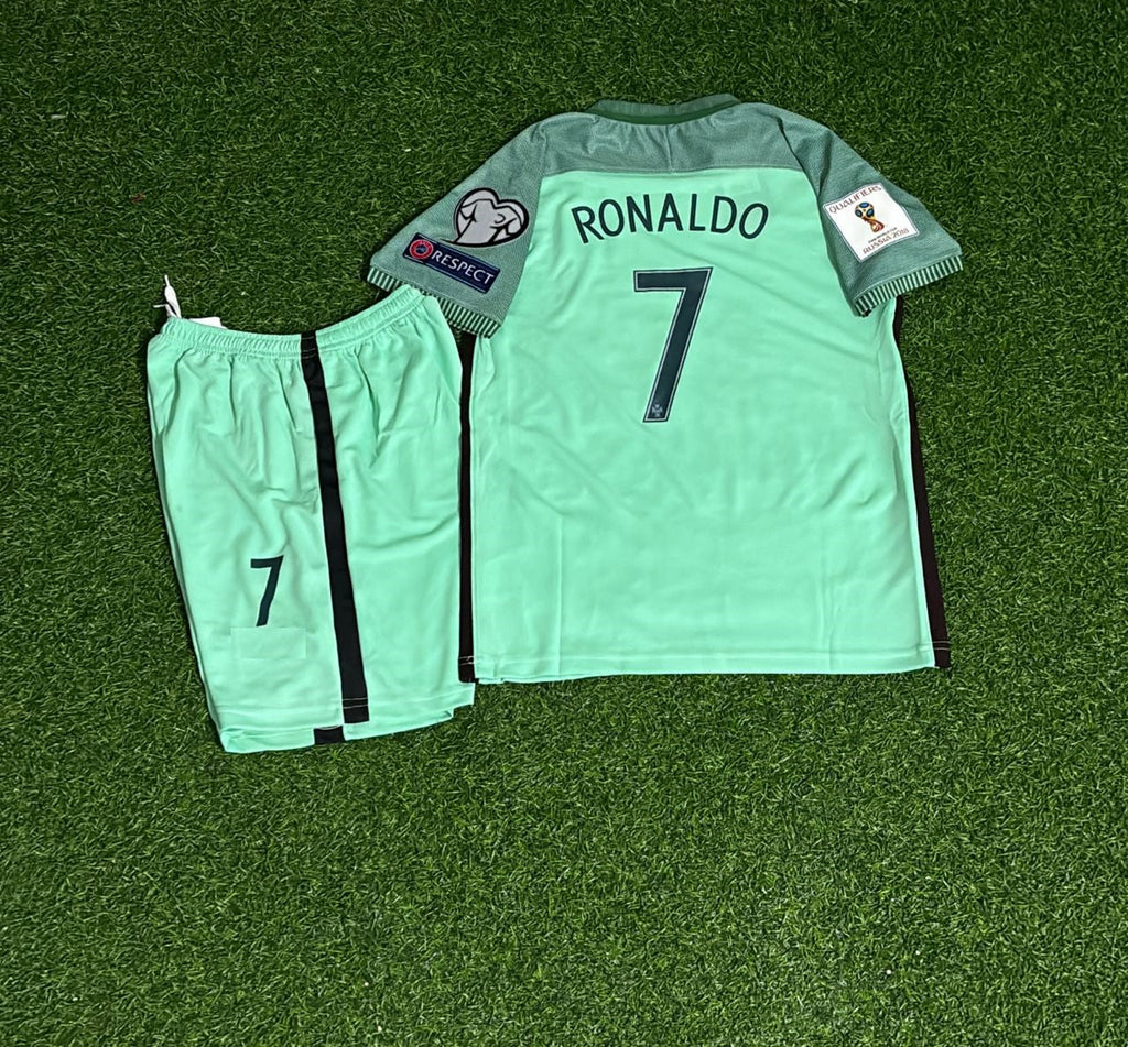 Cristiano Ronaldo Portugal 2018 World Cup Kids Retro Football Jersey – Back View