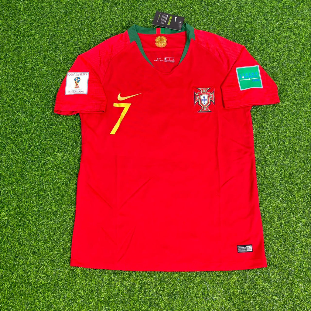 Portugal 2018 World Cup Red Retro Football Jersey – Cristiano Ronaldo – Front View