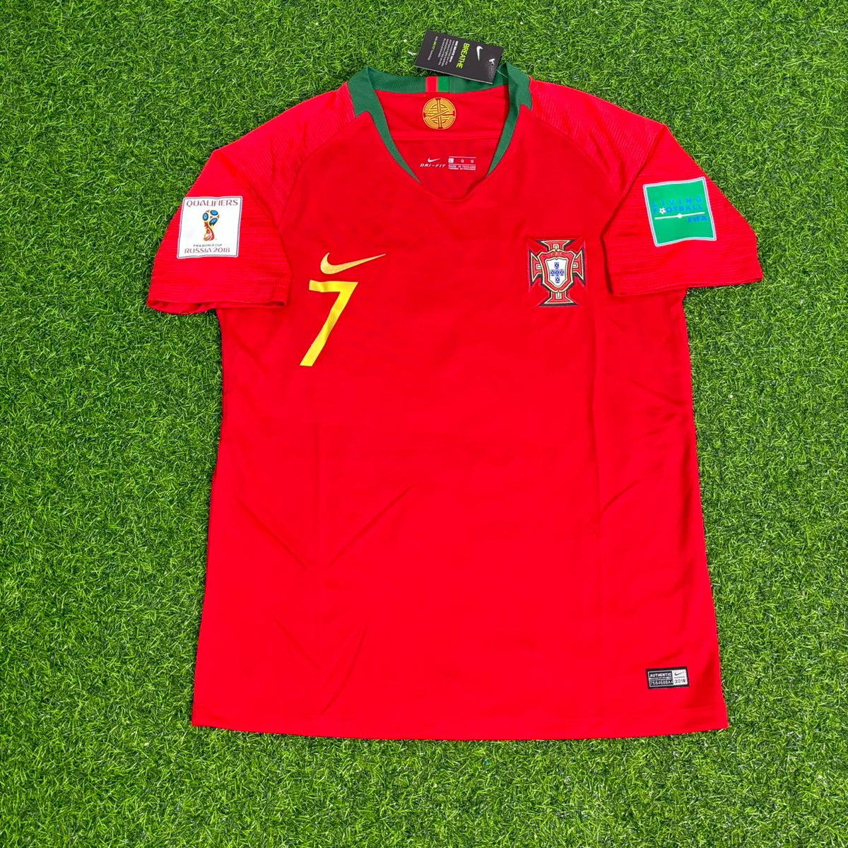 Portugal 2018 World Cup Red Retro Football Jersey – Cristiano Ronaldo – Front View