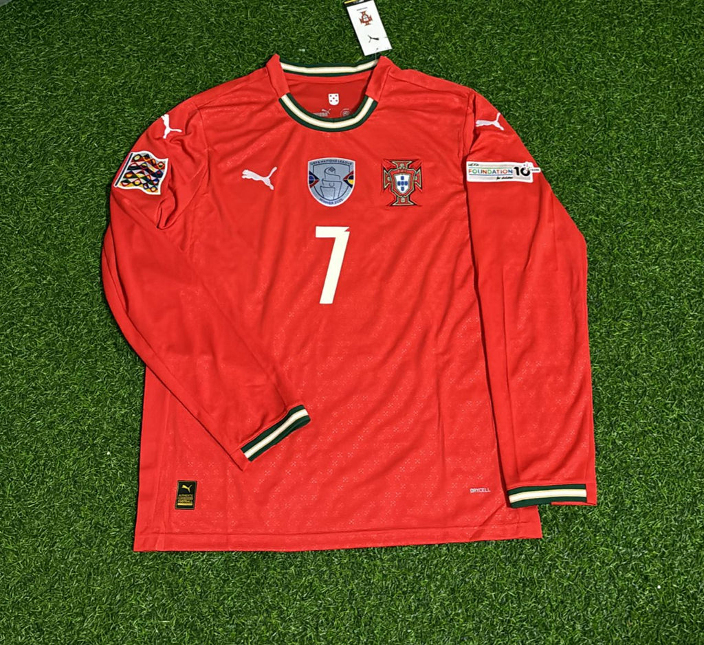 Cristiano Ronaldo Portugal UEFA Nations League Winner Red LS Jersey – Front View