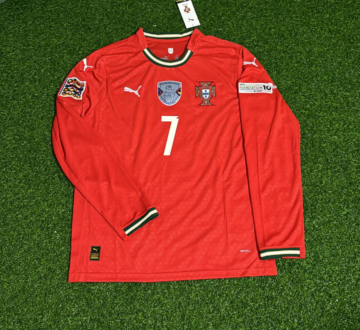 Cristiano Ronaldo Portugal UEFA Nations League Winner Red LS Jersey – Front View