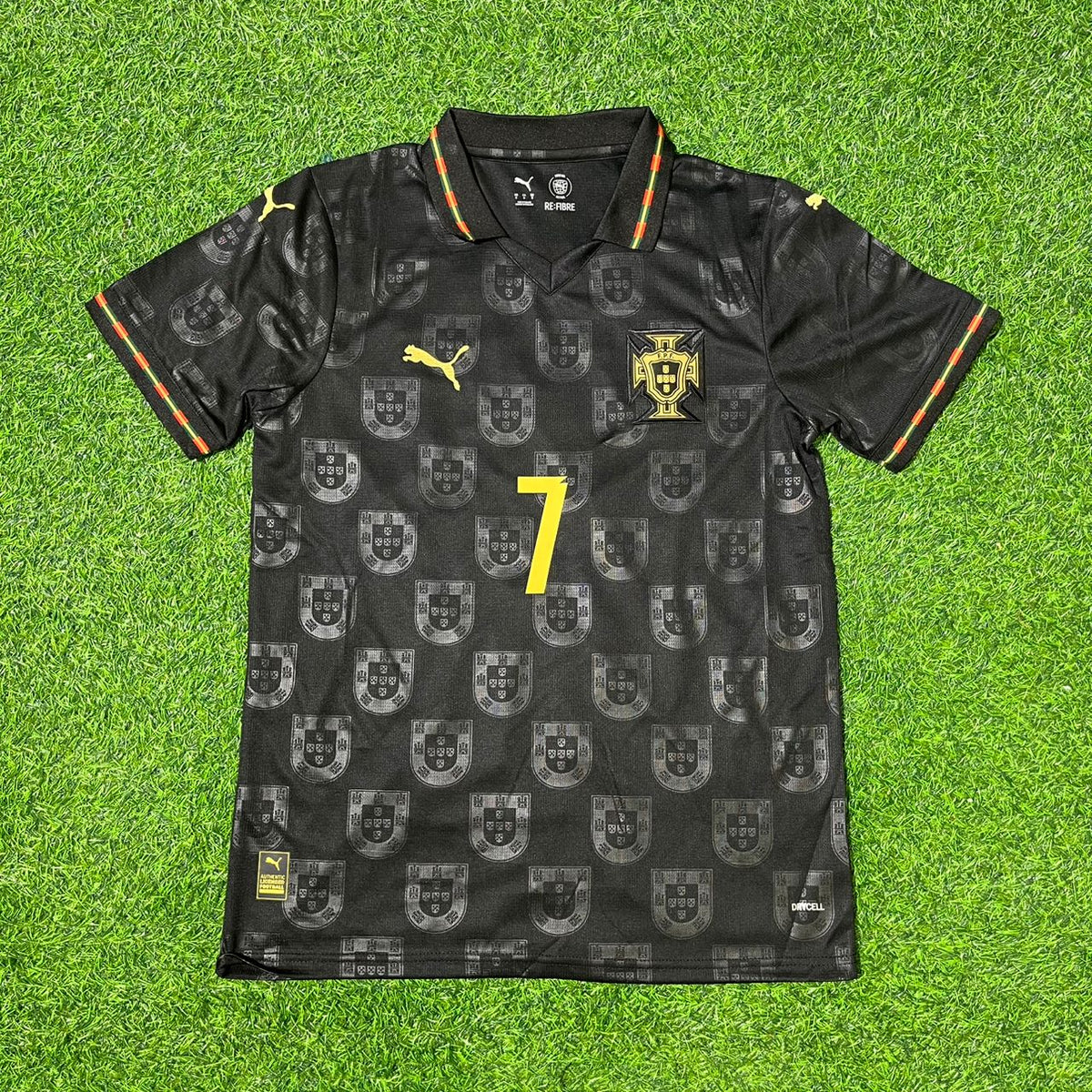 Cristiano Ronaldo Portugal 2025/26 New Season Black Football Jersey – Front View