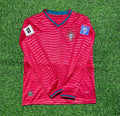 Portugal 2026 Red Home New Season Long Sleeve Football Jersey – Back View