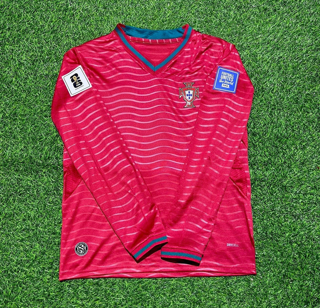 Nuno Mendes Portugal 2026 Red Home New Season Long Sleeve Football Jersey – Front View