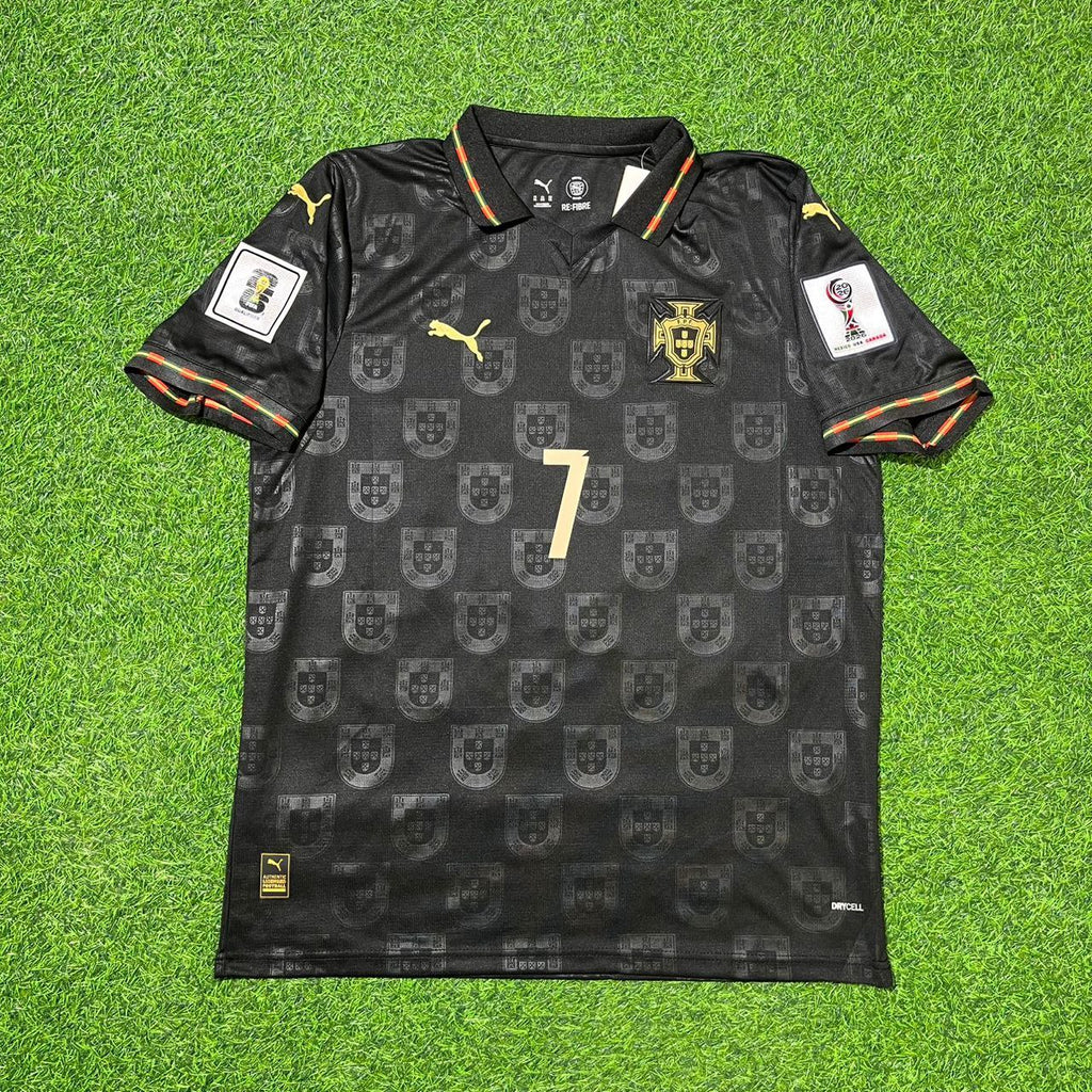 Portugal 2026 World Cup Black Football Jersey – Cristiano Ronaldo #7 – Front View