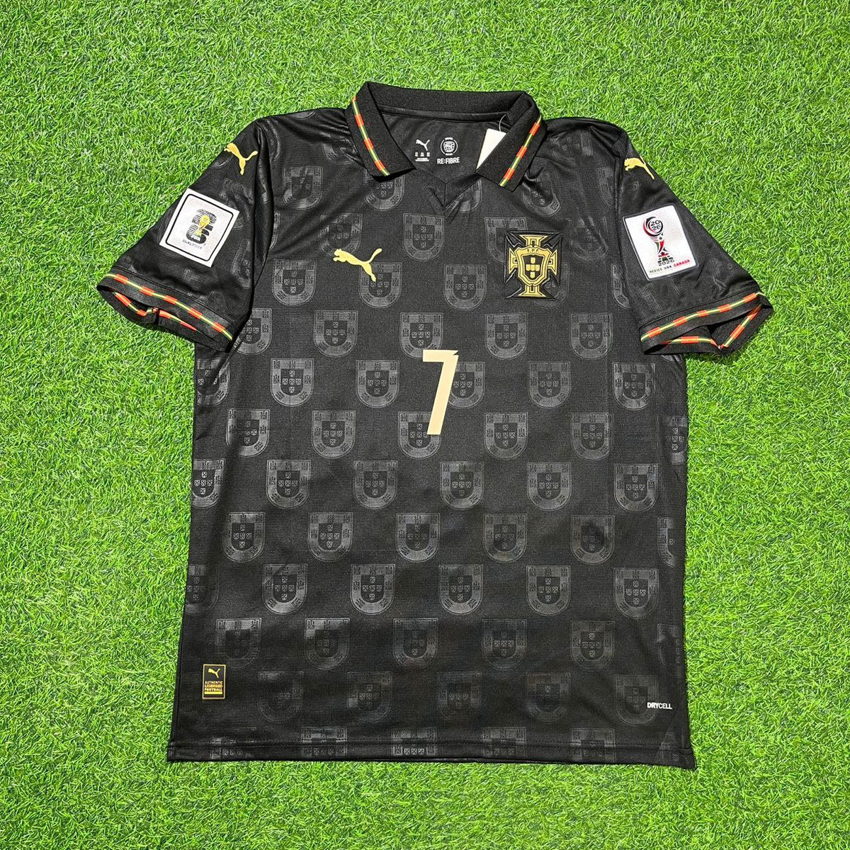 Portugal 2026 World Cup Black Football Jersey – Cristiano Ronaldo #7 – Front View
