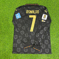 Portugal 2026 World Cup Black Legacy Patch Long Sleeve Football Jersey – Cristiano Ronaldo – Back View