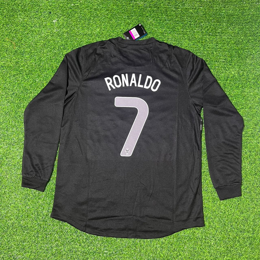 Portugal Euro 2012 Away Black Long Sleeve Retro Football Jersey – Cristiano Ronaldo #7 – Detailed View