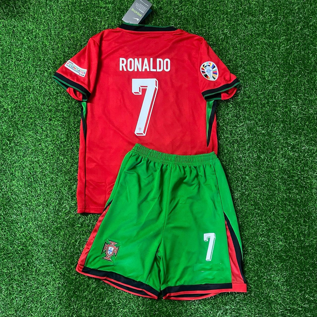 Cristiano Ronaldo Portugal Kids Children Home Football Jersey – Back View