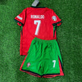 Cristiano Ronaldo Portugal Kids Children Home Football Jersey – Back View