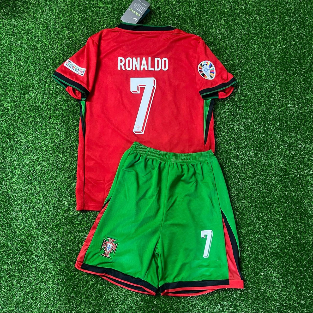 Cristiano Ronaldo Portugal Kids Children Home Football Jersey – Back View