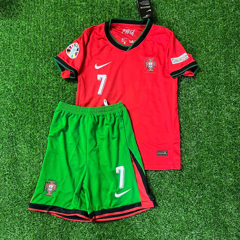 Cristiano Ronaldo Portugal Kids Children Home Football Jersey – Front View