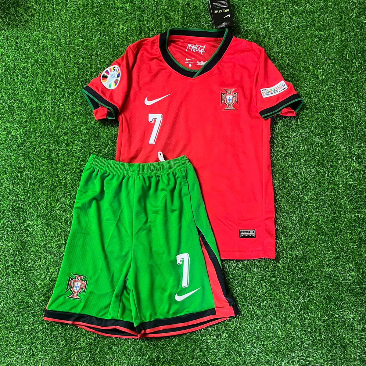 Cristiano Ronaldo Portugal Kids Children Home Football Jersey – Front View
