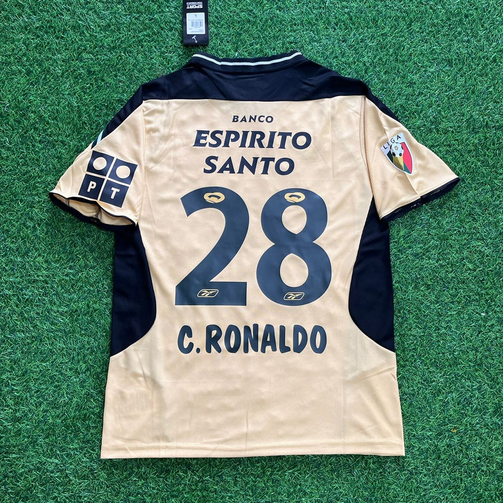 Cristiano Ronaldo Sporting CP 2003 Debut Retro Football Jersey – Back View