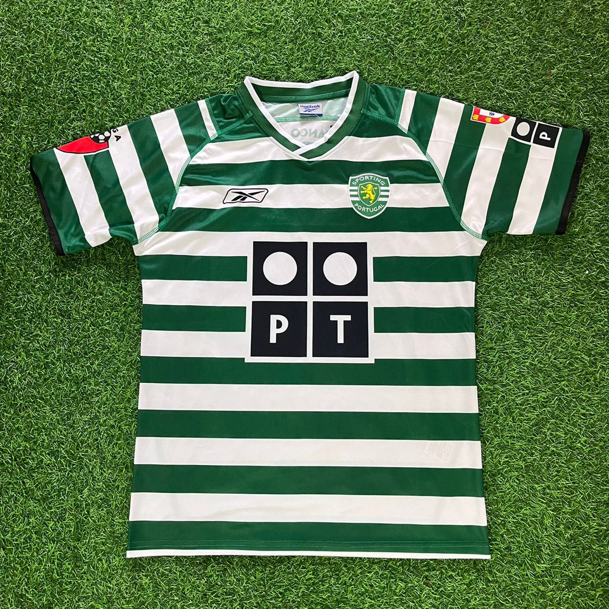 Cristiano Ronaldo 28 – Sporting CP Lisbon 2001–2003 Retro Kit Jersey – | | – Front View