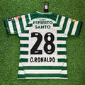 Cristiano Ronaldo 28 – Sporting CP Lisbon 2001–2003 Retro Kit Jersey – | | – Back View