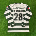 Cristiano Ronaldo Sporting Lisbon 2001 2003 First Season Long Sleeve Retro Jersey – Back View