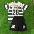 Cristiano Ronaldo Sporting CP Lisbon Kids Children Number 28 Vintage Jersey KinderTrikot Set – Back View
