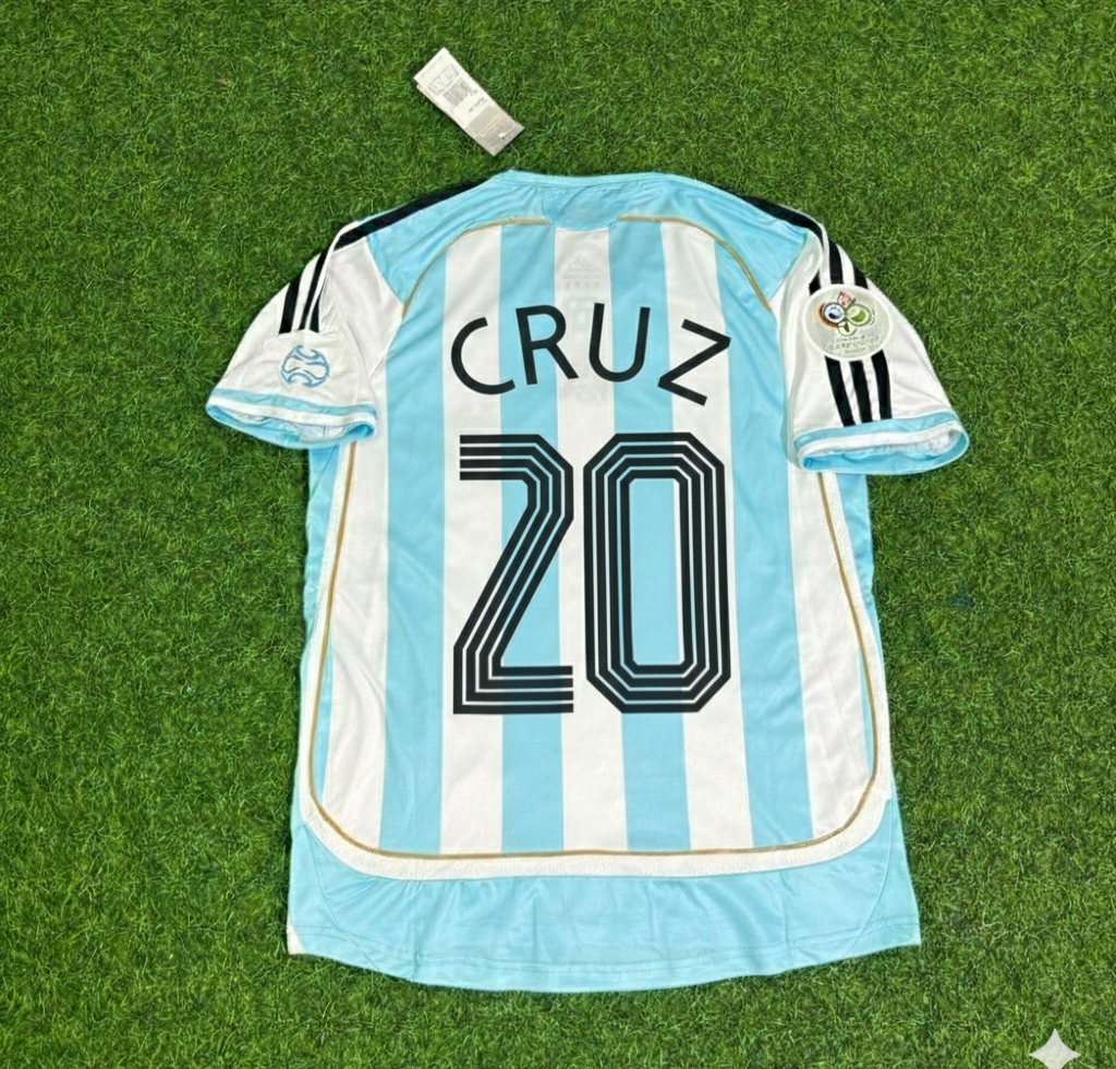2006 Argentina World Cup Julio Cruz Retro Football Jersey – Back View
