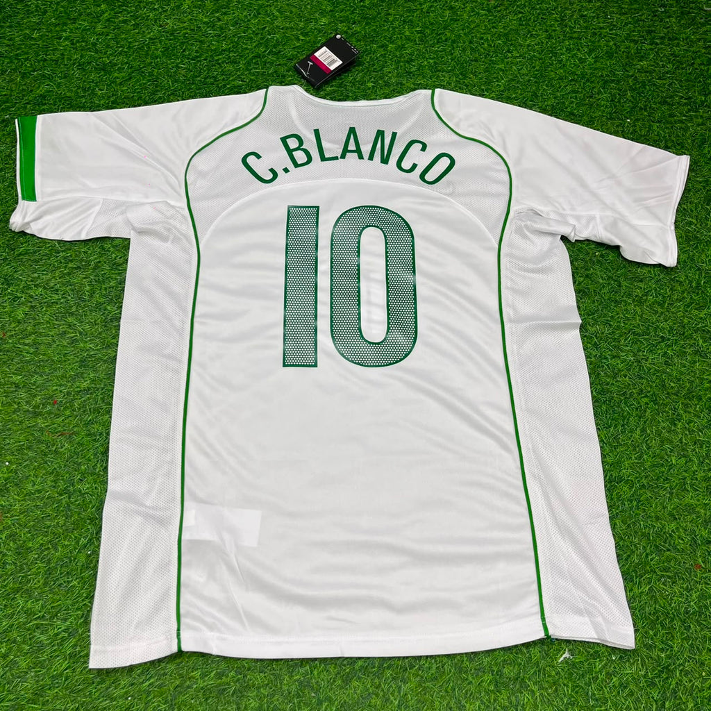1998 Mexico Cuauhtémoc Blanco Away White Retro Football Jersey – Back View