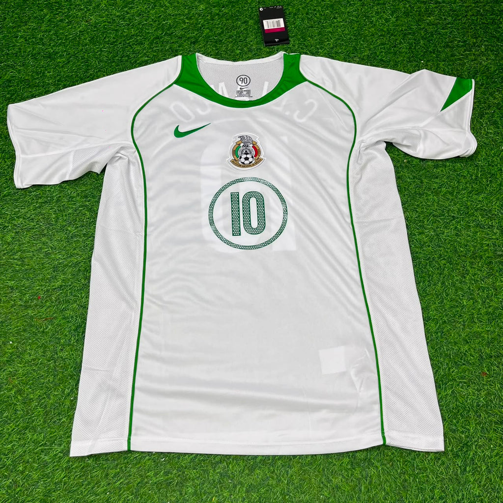 1998 Mexico Cuauhtémoc Blanco Away White Retro Football Jersey – Front View
