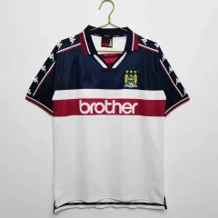 1997 Manchester City Retro brother sponsor Blue Retro Football Jersey – Back View