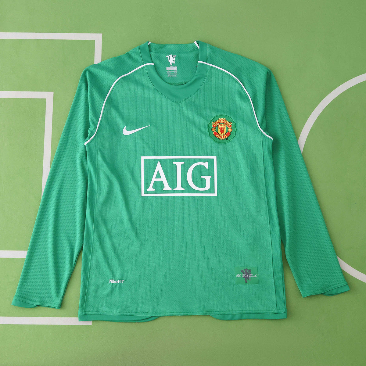 Cristiano Ronaldo Manchester United Green Retro Long Sleeve Jersey – 6