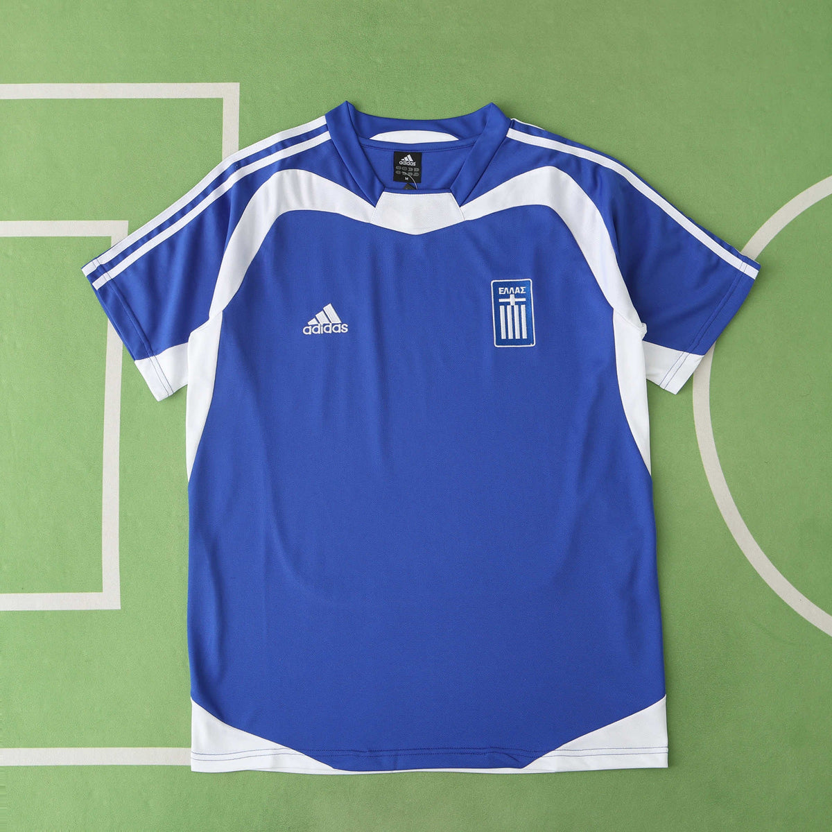 Greece EURO 2004 Final Blue Retro Home Kit Jersey – Detailed View