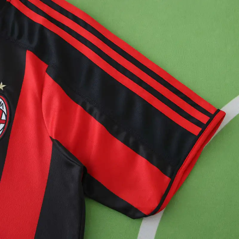 AC Milan 03/04 Season Home Black And Red Retro Football Jersey – Detailed View