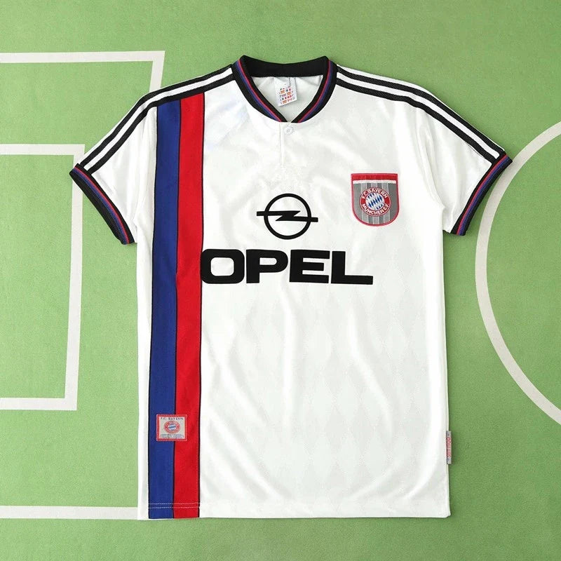 Bayern München 97/98 Season Away White Retro Football Jersey – Back View