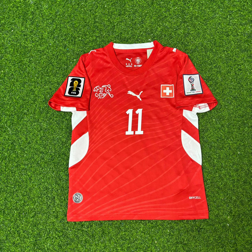 Switzerland 2026 World Cup Kit Jersey – Dan Ndoye 11 - – Front View