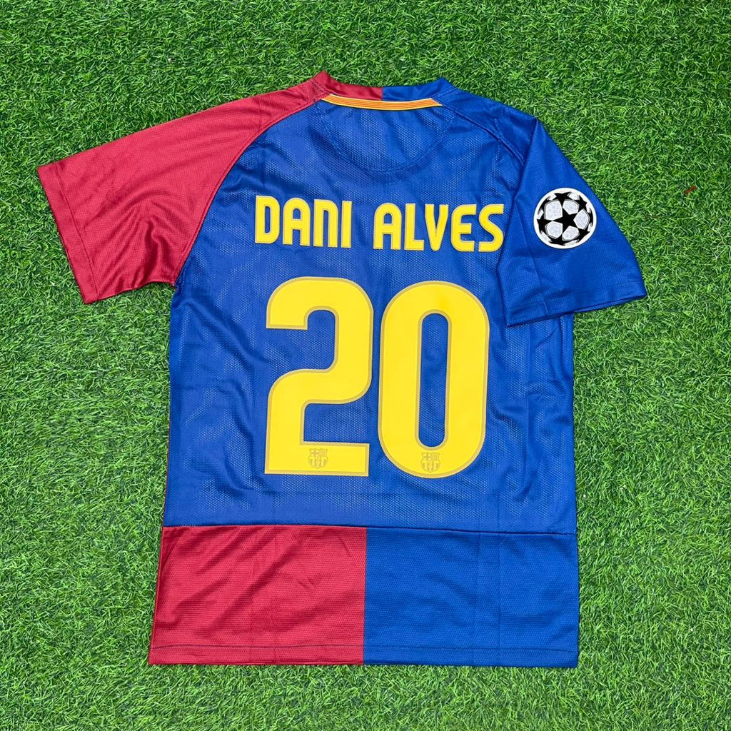 Daniel Alves Barcelona 2009 Roma Final Retro Jersey – Back View