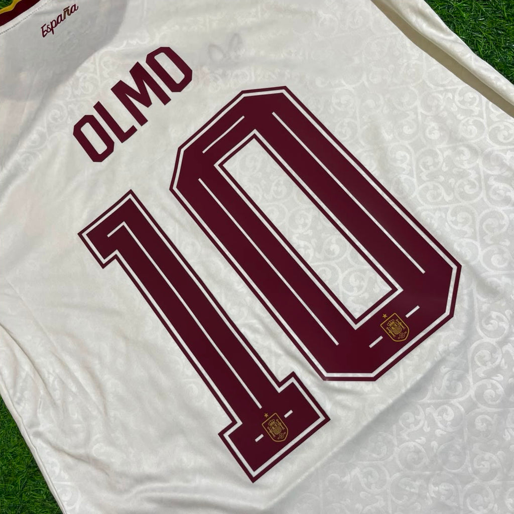 Dani Olmo #10 Spain 2026 World Cup Away Long Sleeve Jersey – Detailed View