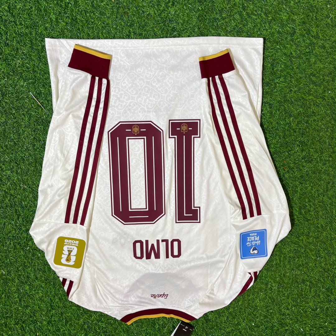 Dani Olmo #10 Spain 2026 World Cup Away Long Sleeve Jersey – Back View