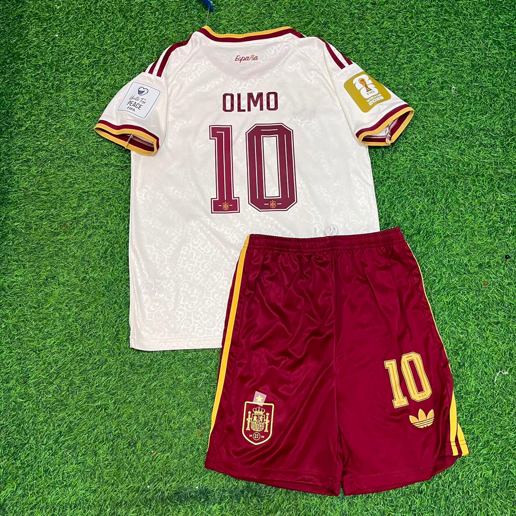 Dani Olmo Spain 2026 World Cup Kids Football Jersey – Back View
