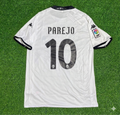 Daniel Parejo #10 Valencia White Retro Football Jersey – Back View