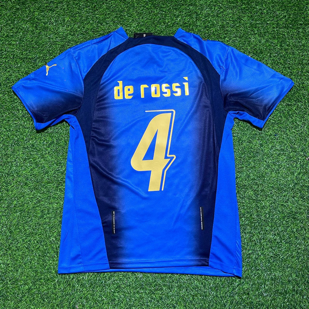 Italy 2006 World Cup Final Retro Jersey – Daniele De Rossi 4 - – Back View