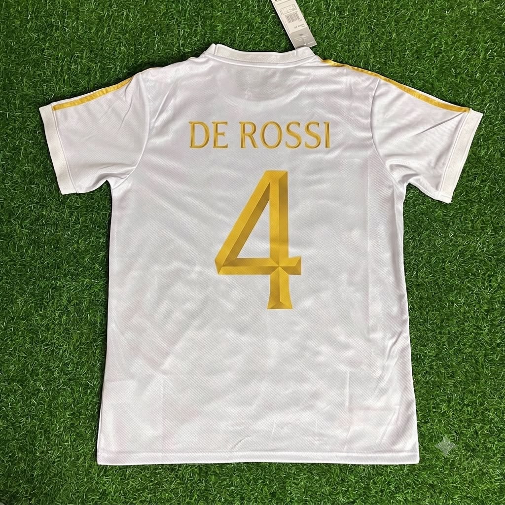 Daniele De Rossi - Italy White Anniversary Football Jersey – Back View