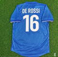 Daniele De Rossi Italy Home Blue Retro Football Jersey – Back View