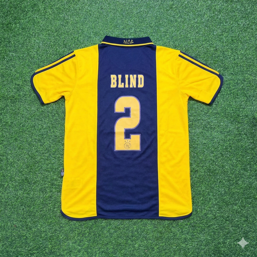 Ajax Retro Yellow Football Jersey – Danny Blind – Back View
