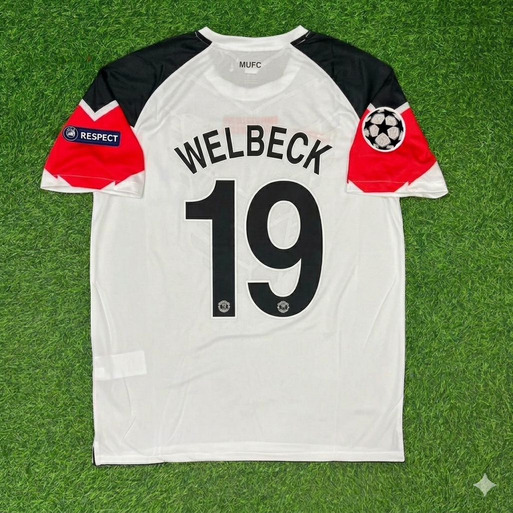2011 Danny Welbeck #19 Manchester United Champions League Final White Football Jersey – Back View