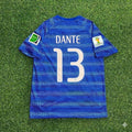 2014 Dante 13- World Cup Retro Blue Football Jersey – Back View